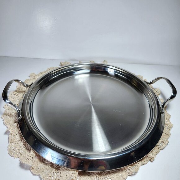 Master Cuisine Serving Tray Stainless Steel 18/10 Handles 14" Designed in Italy - Picture 2 of 11